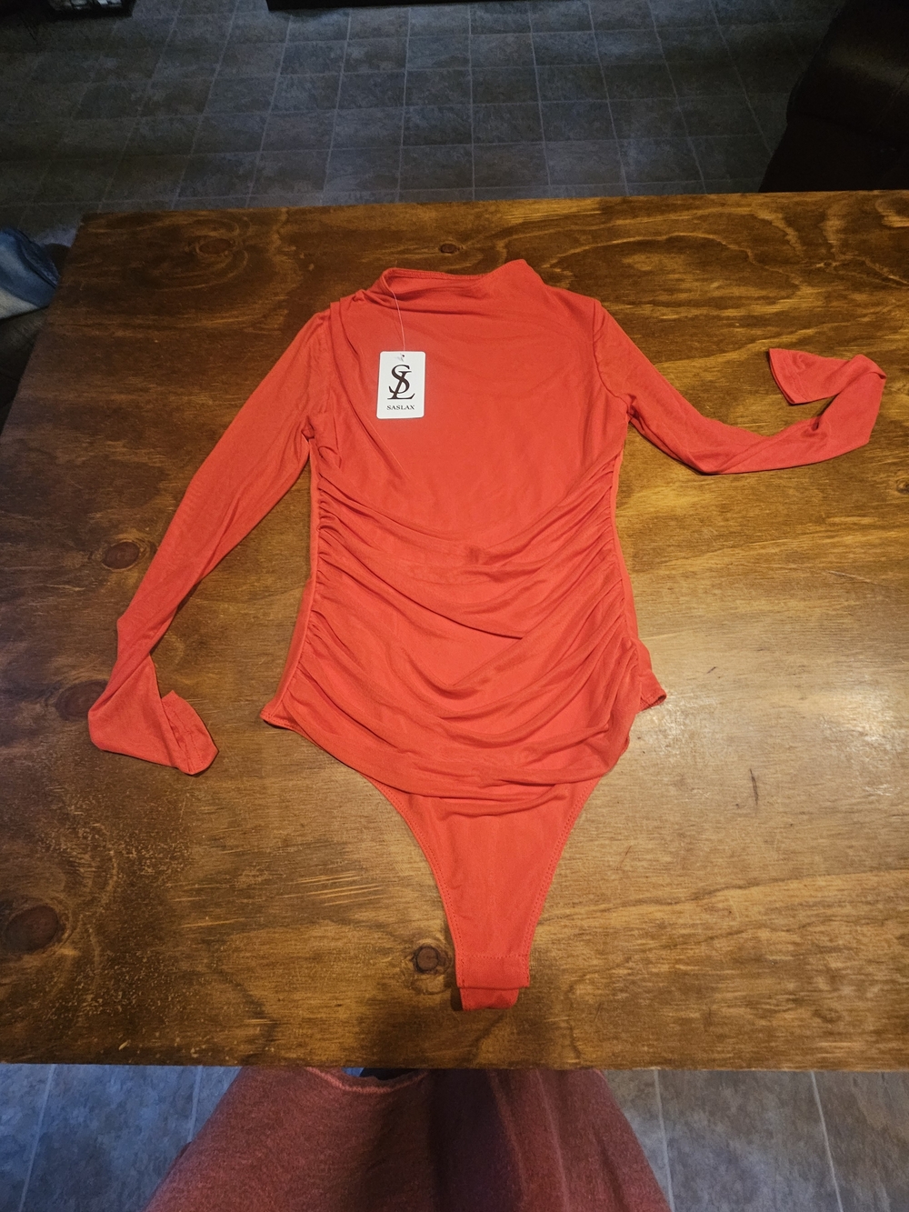 C3, The Saslax Women's Sexy Round Neck Bodysuit long sleeves top, Double Lined